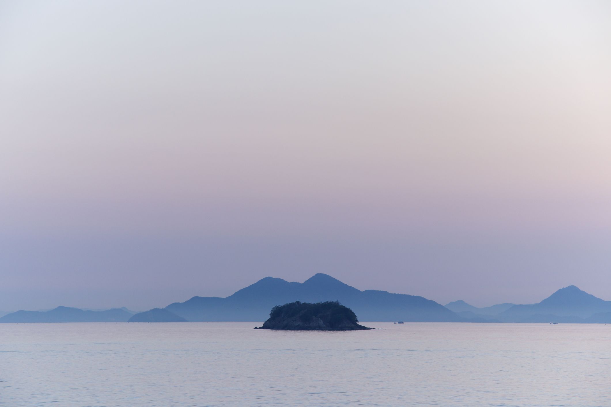 seascape with color gradient of sky at twilight royalty free image